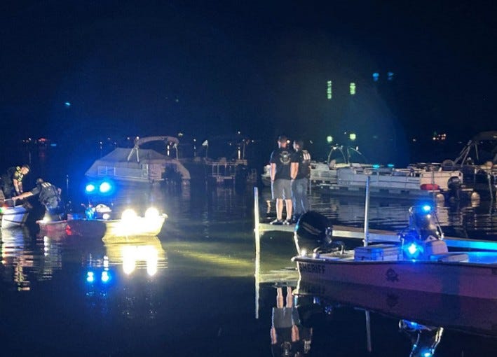 Scene of a boating incident on Elizabeth Lake