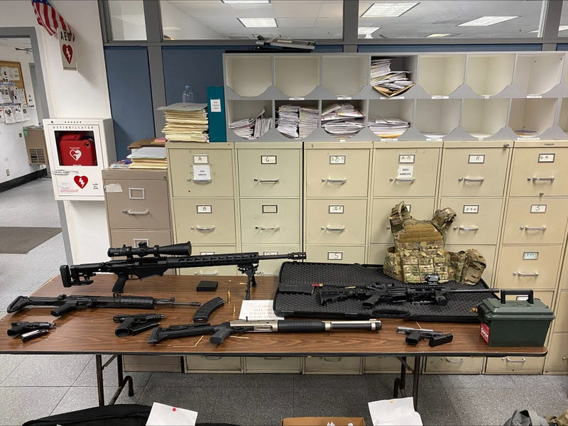 weapons seized during arrest