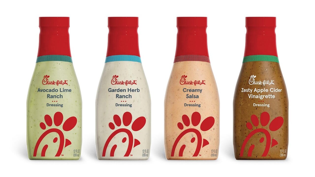 Chick-fil-A rolls out salad dressings in grocery stores