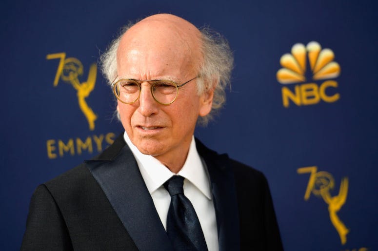 Curb Your Enthusiasm actor Larry David is seen attending the Emmy Awards.