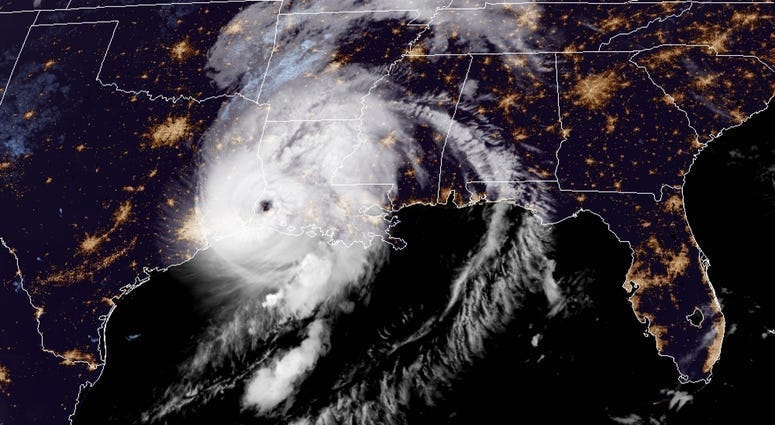 Satellite image of Hurricane Laura