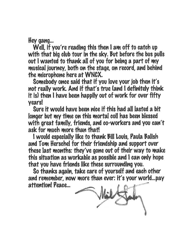 Farewell Letter