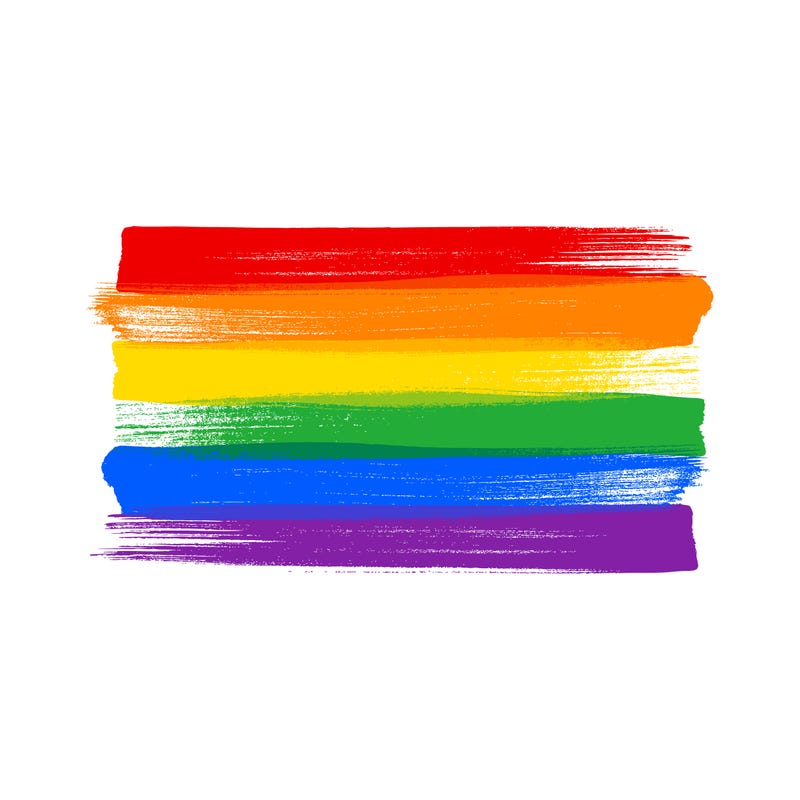 Rainbow pride LGBT flag - paint style vector illustration