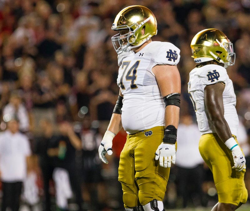 Notre Dame offensive tackle Liam Eichenberg.