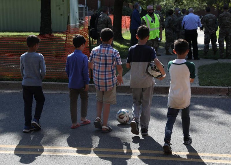 Afghan children play soccer