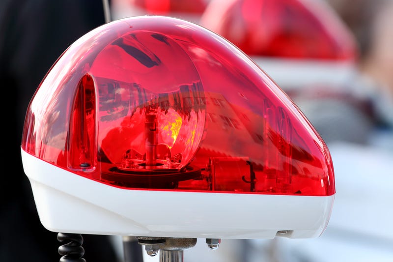Red police light, emergency light, police siren, warning