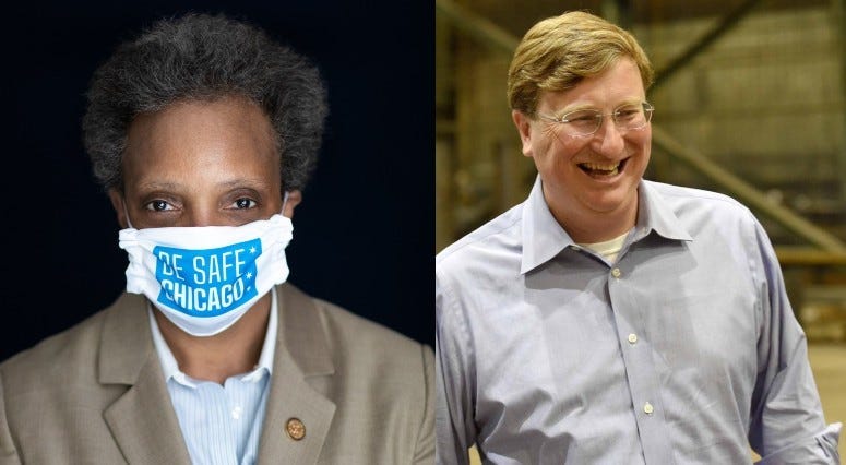 Chicago Mayor Lori Lightfoot and Mississippi Governor Tate Reeves