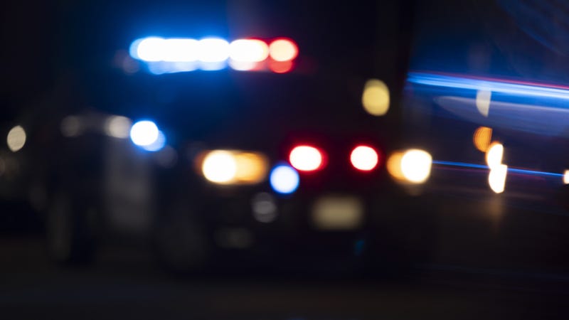 Police lights lens flare - stock photo