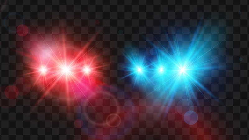 Template flash red and blue light police car siren