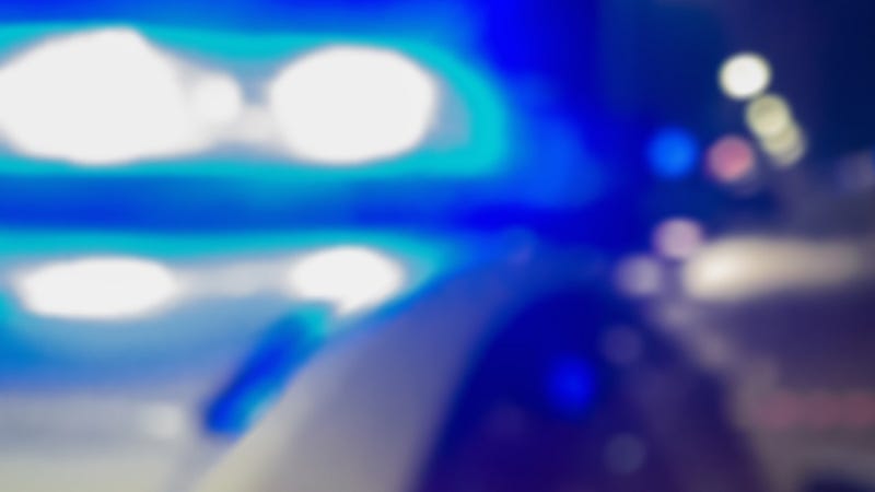 Lights of police car in night time