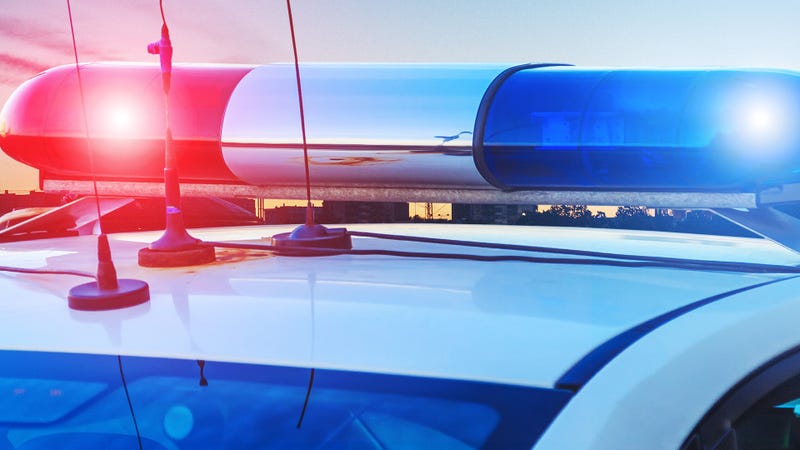 Police car on the street - stock photo