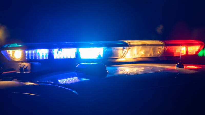 Lights on Police car - stock photo