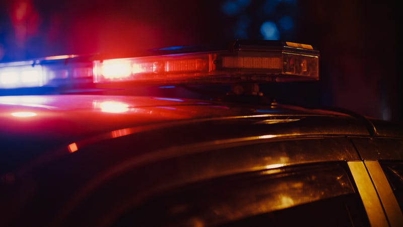 Close-up shot of Police car siren lights