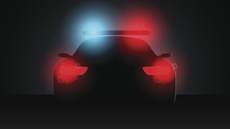 Police car and lights illustration