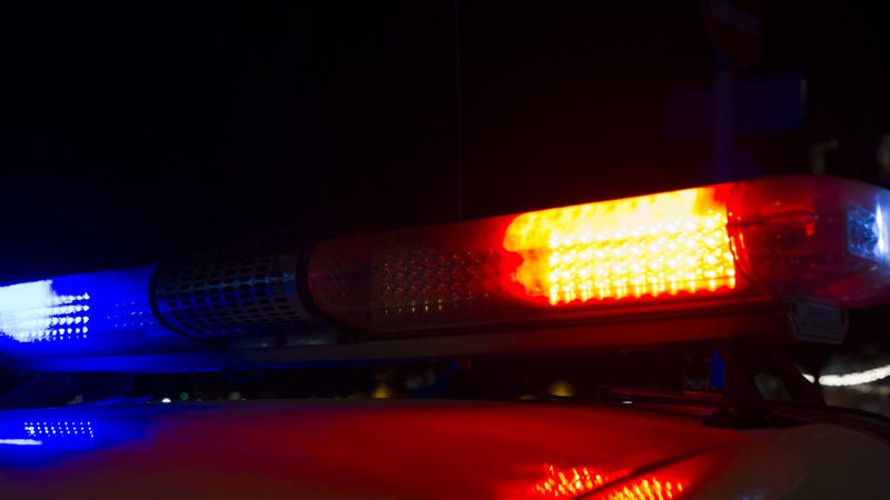 Red light flasher atop of a police car - stock photo