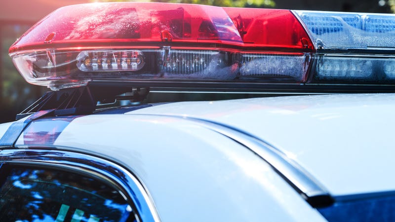 Police force department in full activity - stock photo