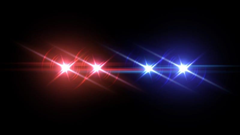 Patrol car emergency siren and flashers vector illustration - stock illustration