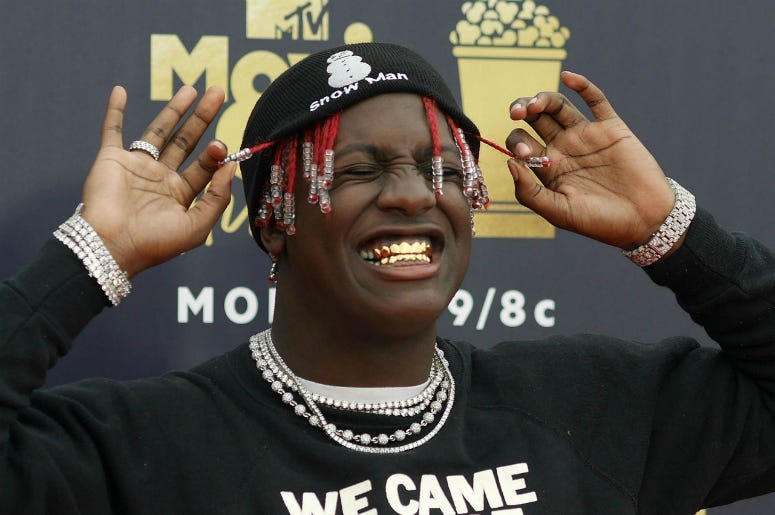 6/16/2018 - Rapper Lil Yachty attending the 2018 MTV Movie and TV Awards held at the Barker Hangar in Los Angeles, USA. PRESS ASSOCIATION Photo. Picture date: Saturday June 16, 2018.