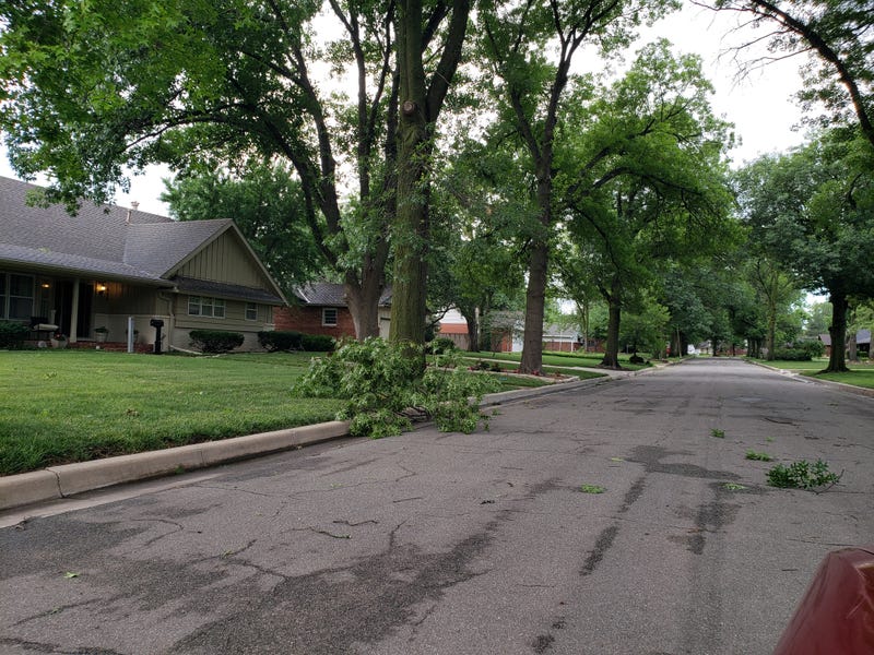 Tree limbs down in east Wichita after Saturday night storms