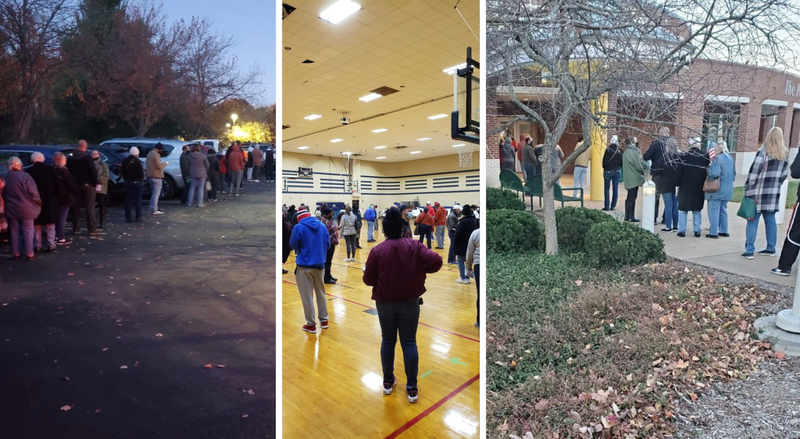 voting lines in St. Louis area
