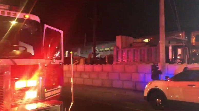 LIRR train hits vehicle in Westbury