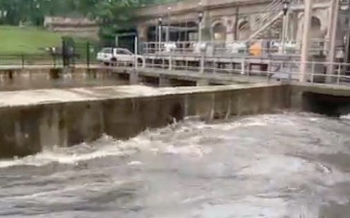 flooding at Wilmette Harbor