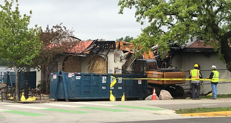 Lola restaurant building comes down