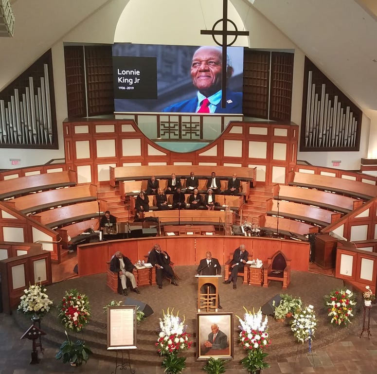 Ebenezer Baptist Church is where the Memorial Service for Lonnie King Jr. was held Tuesday.