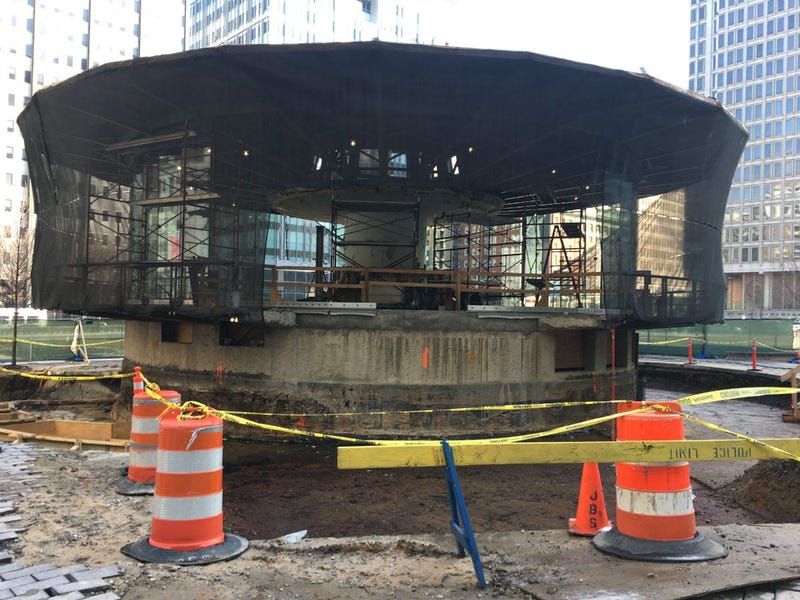 The final piece of the lengthy LOVE Park renovation is making progress.