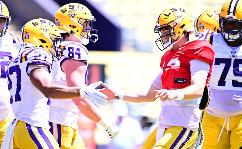 Garrett Nussmeier throws two touchdowns in spring game