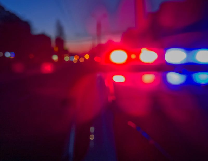 police lights blurred