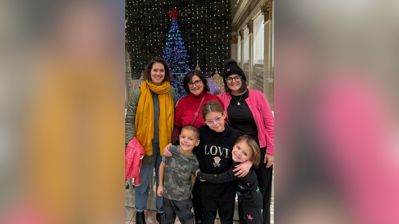 The Croushore family, including 8-year-old Lincoln, 10-year-old Maliyah and 6-year-old Dalia.