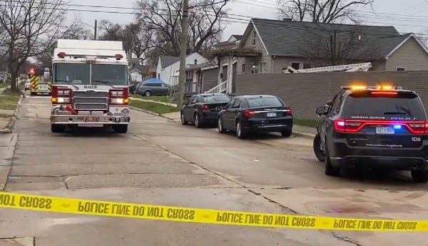 Madison Heights house fire scene