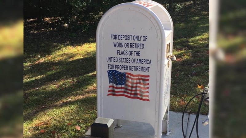 Depository for worn flags in south St. Louis County.