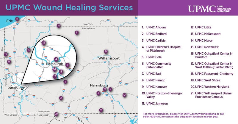 Where to Find UPMC Wound Healing Services