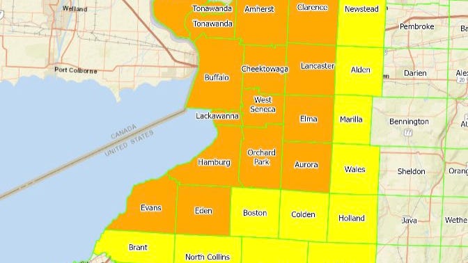 Orange micro-cluster zone announced for most of Erie County