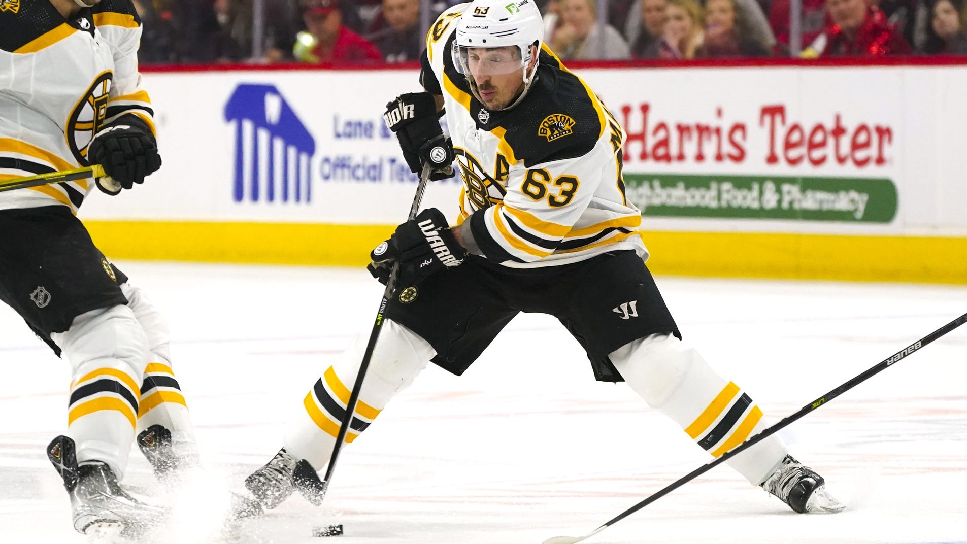 Brad Marchand gives update on hip recovery, offers advice to Pavel Zacha on playing with Patrice Bergeron