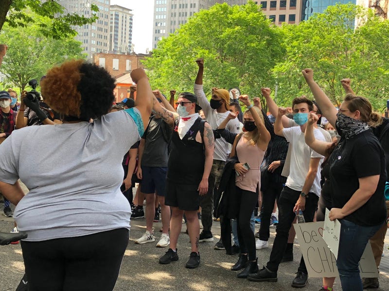 George Floyd Protesters in Market Square Tuesday, June 2