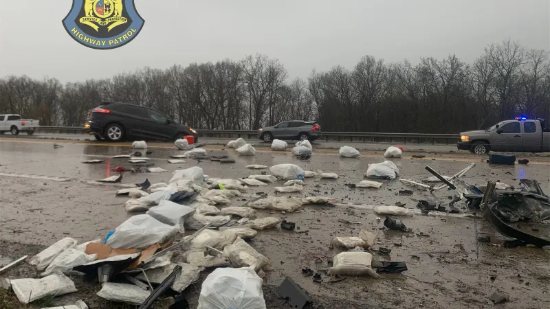500 pounds of marijuana spill across freeway in crash on 4-20