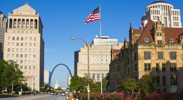 market street in downtown st. louis