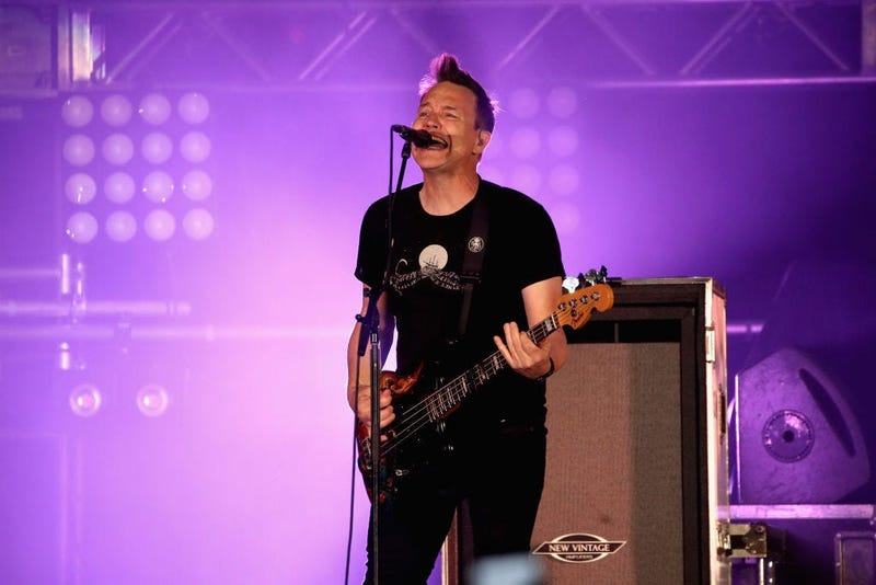 Mark Hoppus of blink-182 performs onstage at KROQ Weenie Roast 2018 at StubHub Center on May 12, 2018 in Carson, California