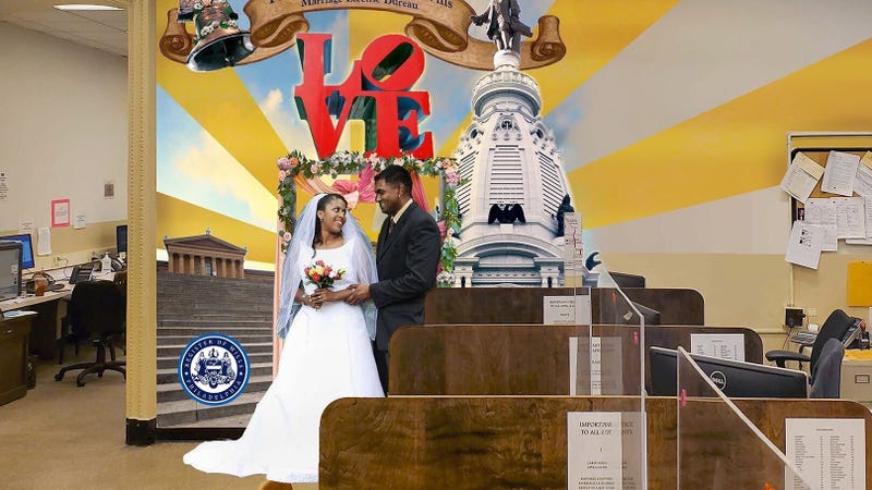 A rendering of Nathaniel Lee's new mural in Room 415 of Philadelphia City Hall