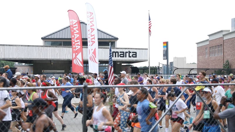 The AJC Peachtree Road Race is being run over two days in Atlanta. MARTA is adjusting its routes and hours.