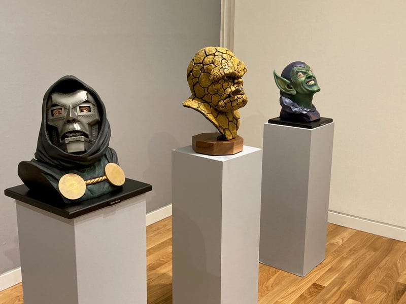busts of Marvel characters