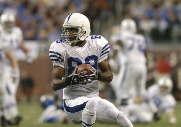 Marvin Harrison makes a catch for the Colts