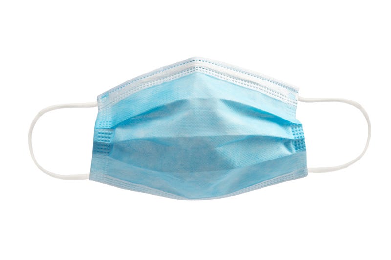 Medical mask on white background