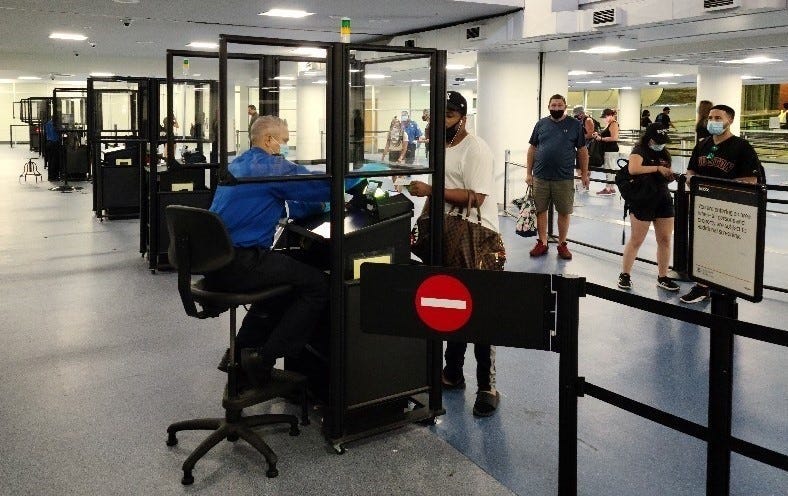 Barriers have been installed for TSA workers at McCarran Airport