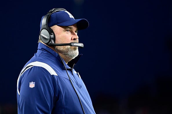 Mike McCarthy looks on during a Cowboys game. 