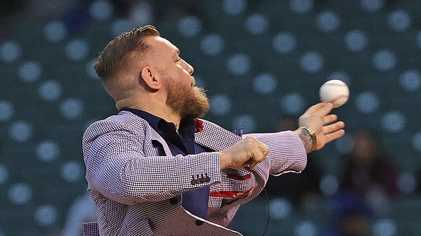 Watch: Is Conor McGregor's first pitch worse than 50 Cent's?