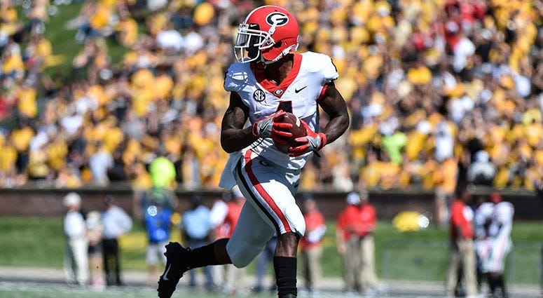 Wide receiver Mecole Hardman of the Georgia Bulldogs